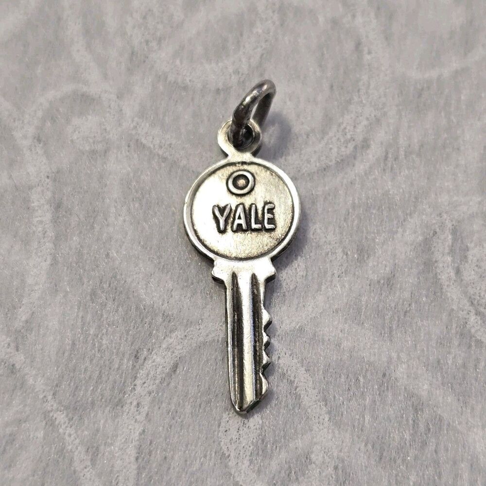 Vintage Silver Yale Key Travel Charm